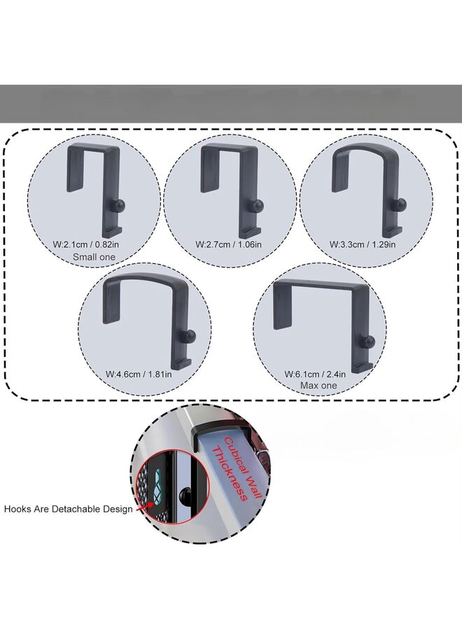 LAMAY Cubicle Shelf - Hanging Floating Shelves Storage Organizer for Office Wall/Desk Partitions Easy Hang-on Metal Mesh Cubicle File Holder with 5 Pairs Plastic Hangers - Image 4